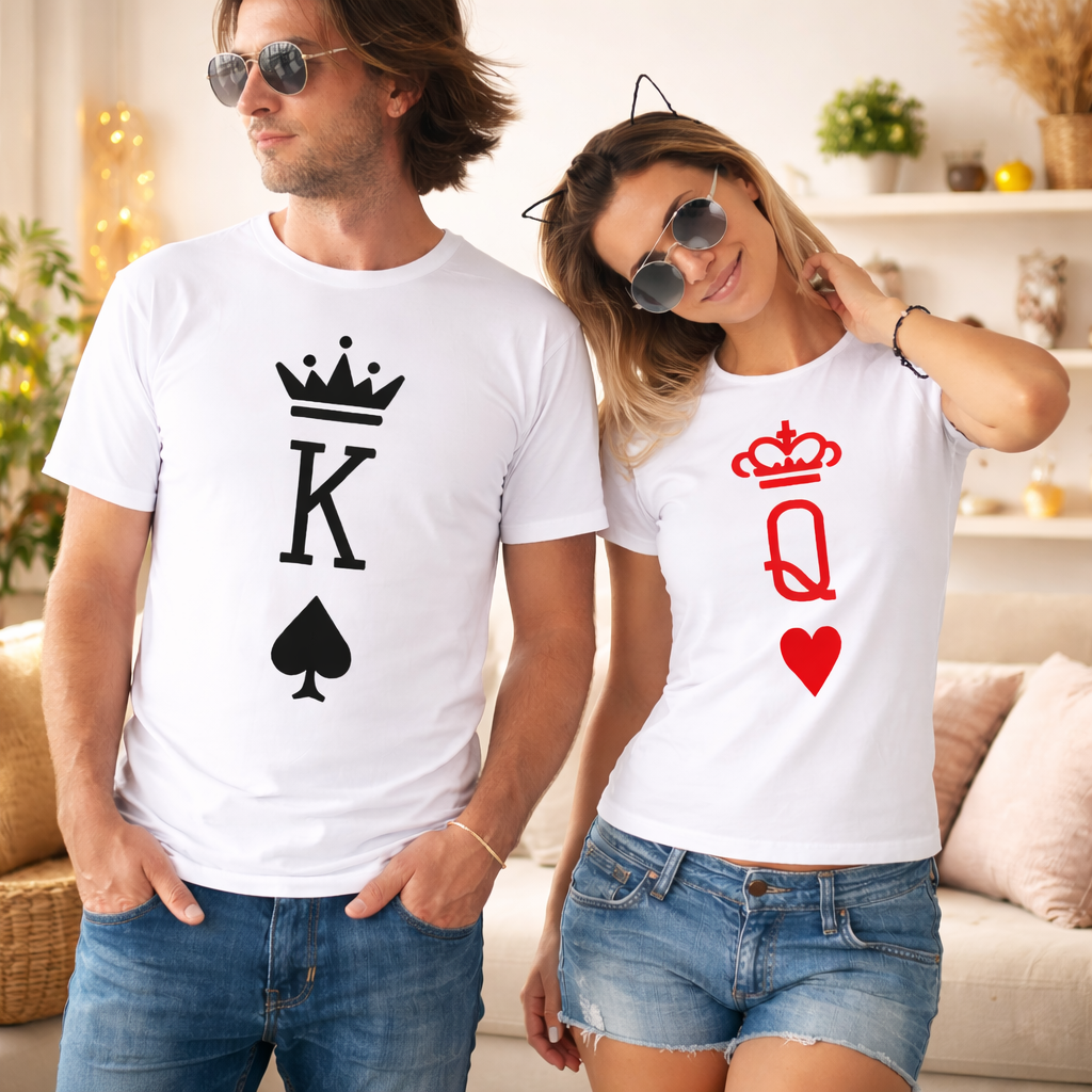 Couple T-shirts King and Queen Symbols