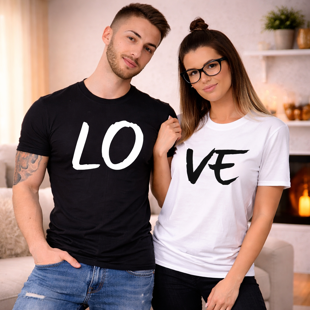 Matching love t shirts for couples