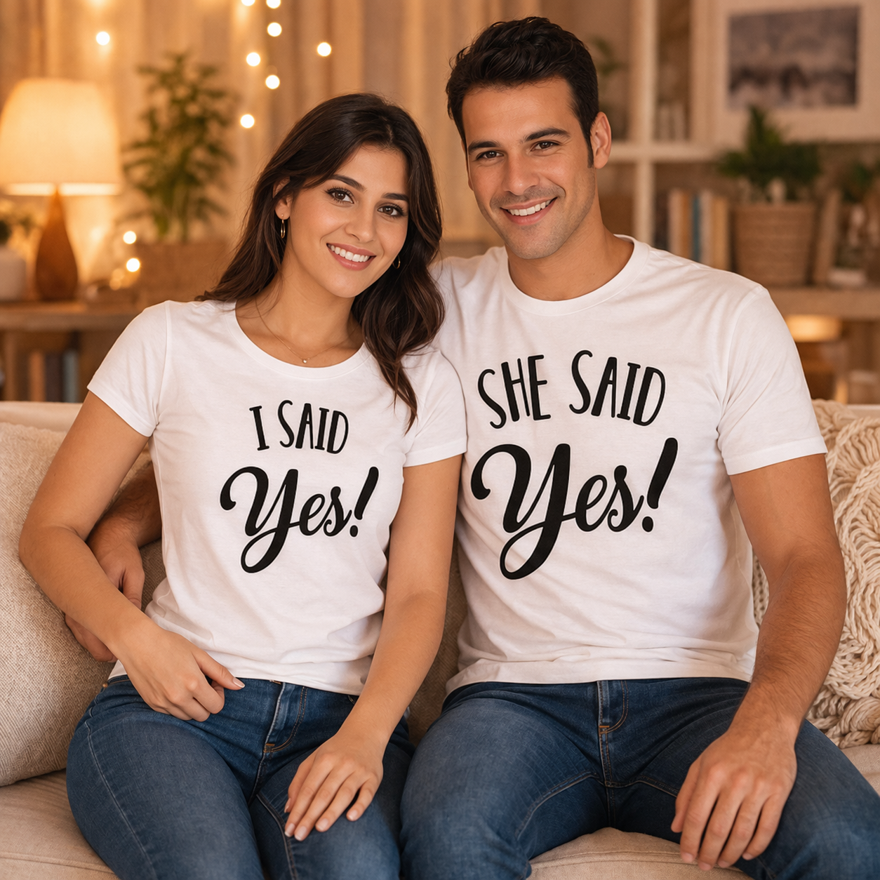 She said yes shirt couple