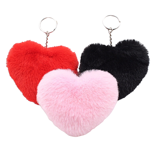 Heart Pom Pom Keychain