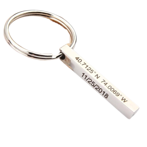 Couple Coordinates Keychain
