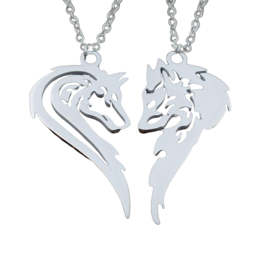 Wolf Couple Necklace