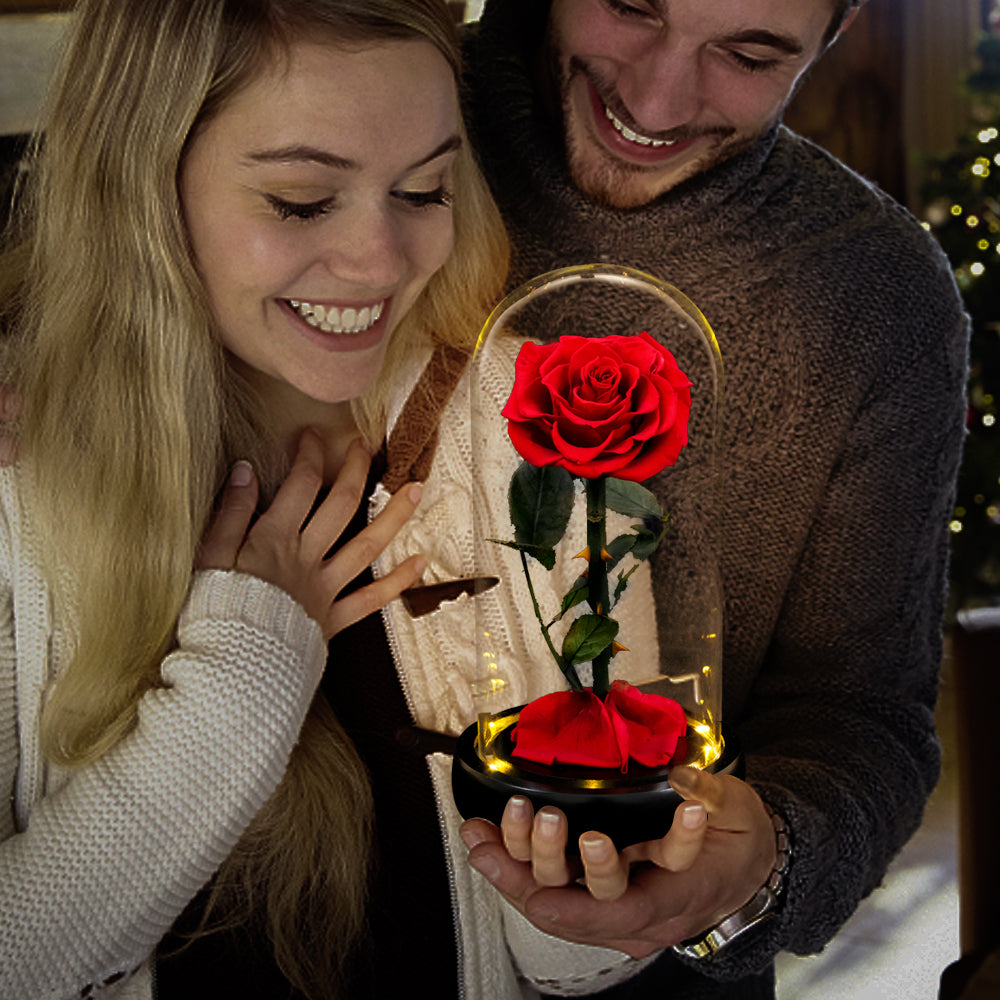 Eternal rose in glass dome | My Couple Goal