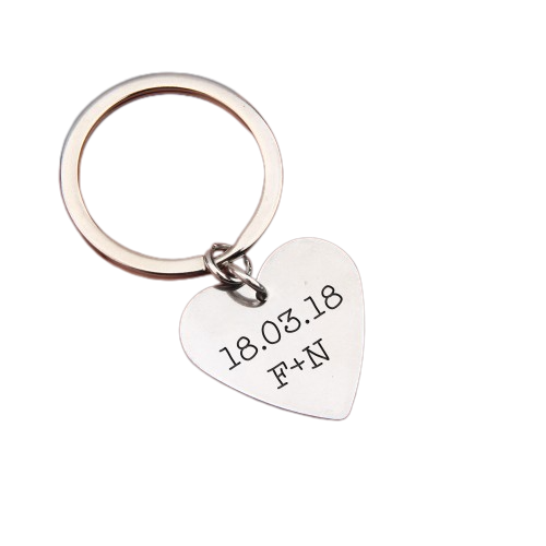 Custom Engraved Heart Keychains