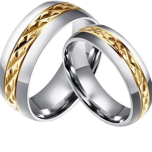 Marriage couple wedding ring set gold