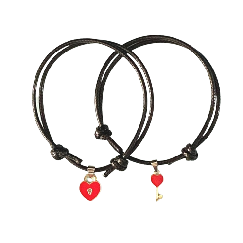 Heart Lock and Key Couple Bracelet