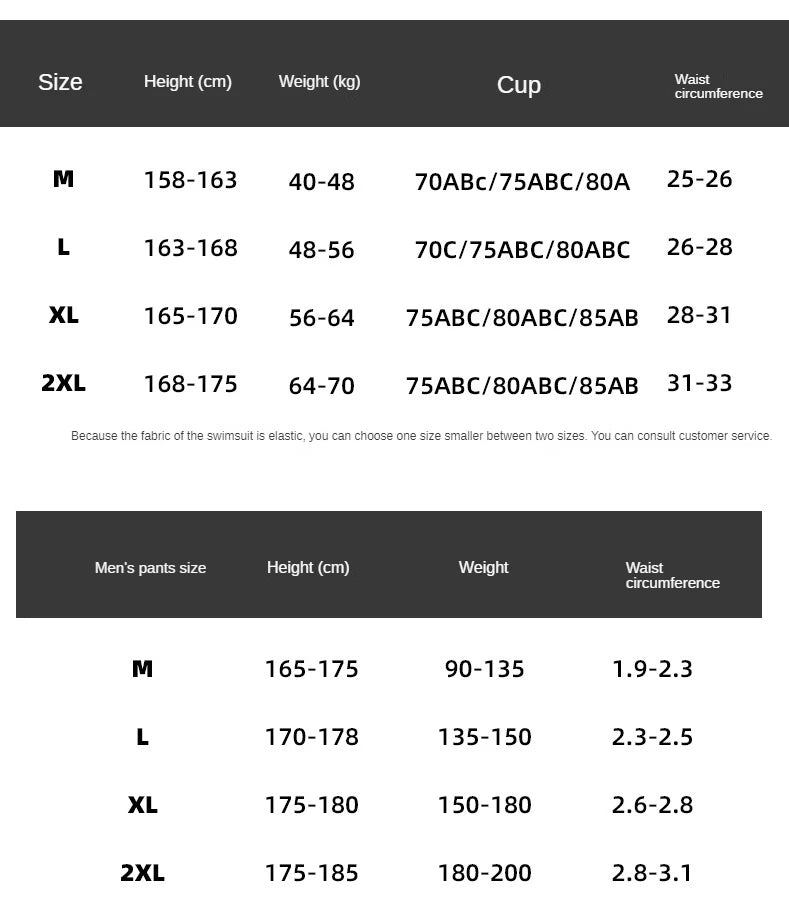 Beachwear for couples