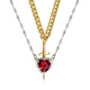 Heart and Sword Couple Necklace
