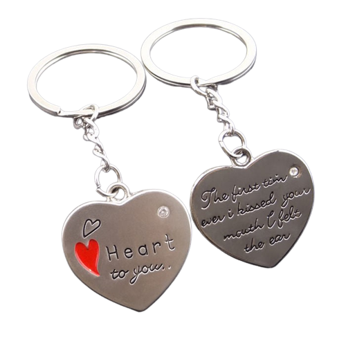 Heart Pom Pom Keychain | My Couple Goal Deepgray
