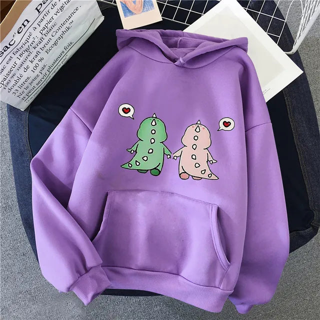 Adorable Dino Hoodies for Couples