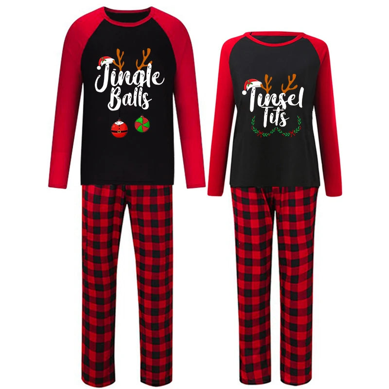 Couples funny christmas best sale pajamas