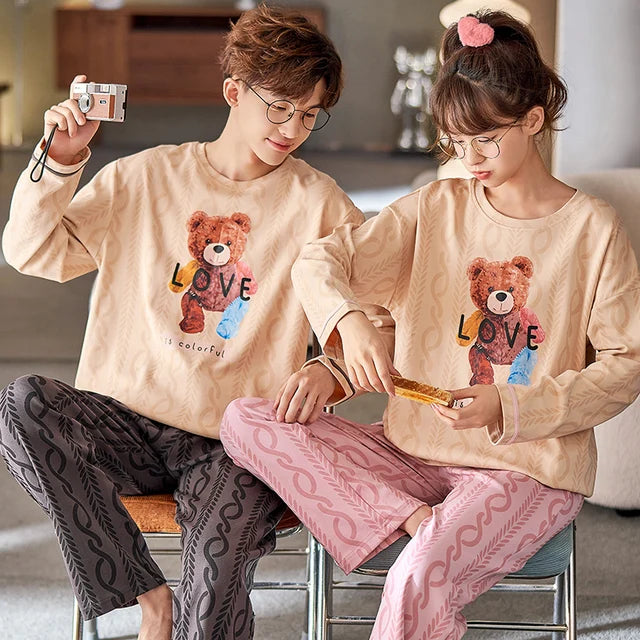 Bear Matching Christmas Pajama Sets for Couples