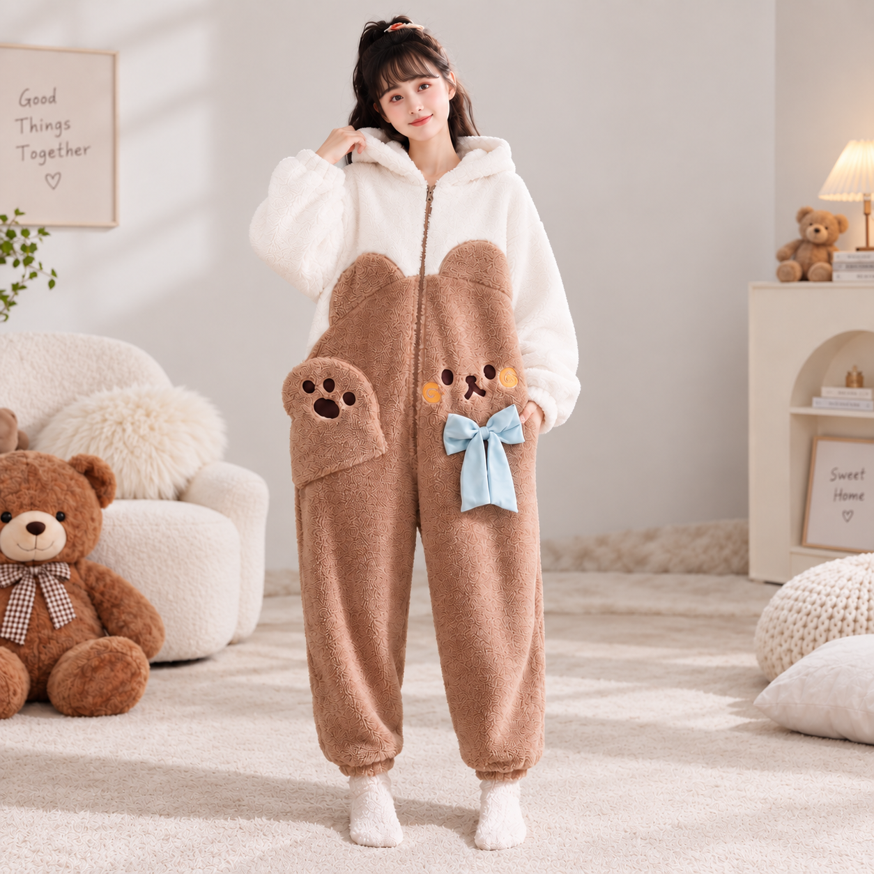 Bear couple onesie