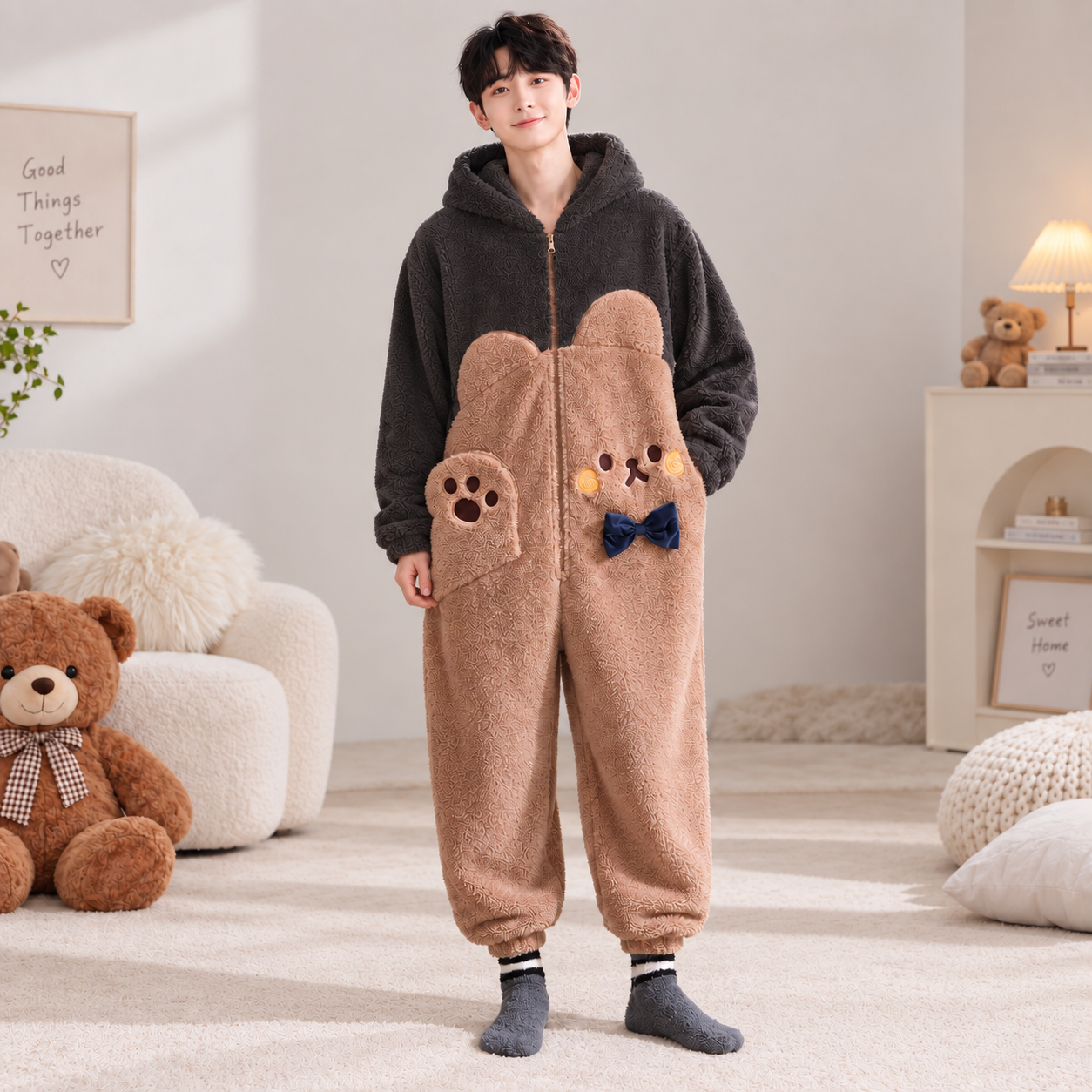 Bear couple onesie