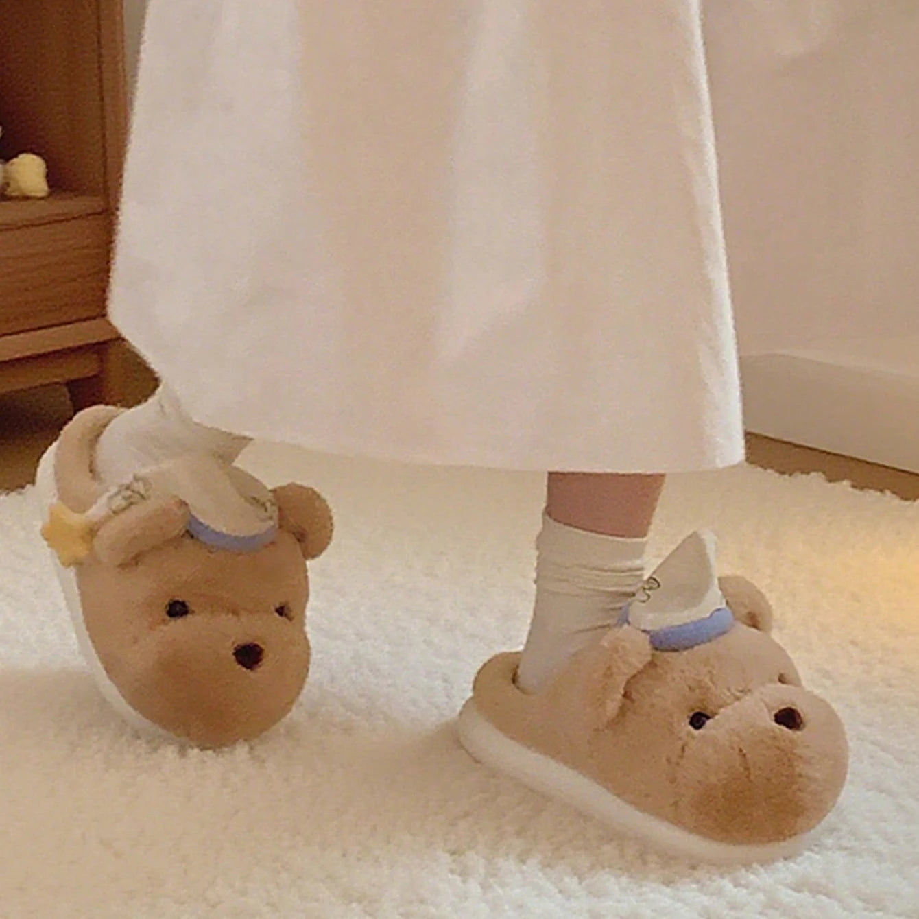 Bear fur Slippers