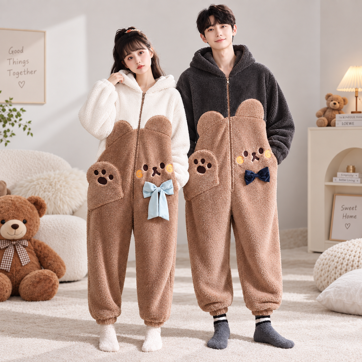 Bear couple onesie