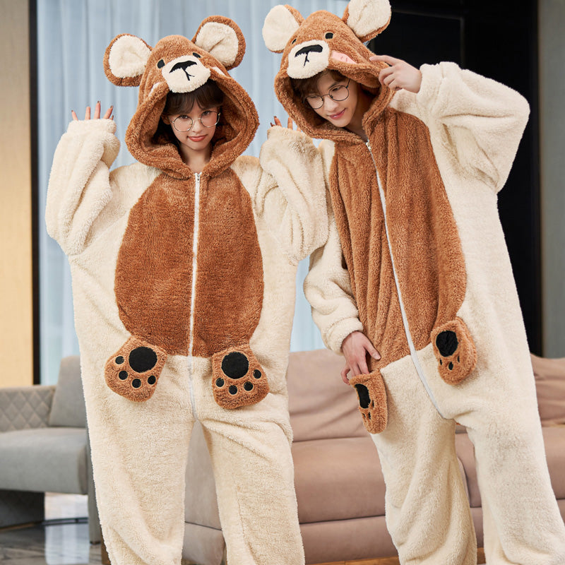 Footie Pajamas Teddy Bear Pjs Adults Onesie Bear Pjs Adult Onesie
