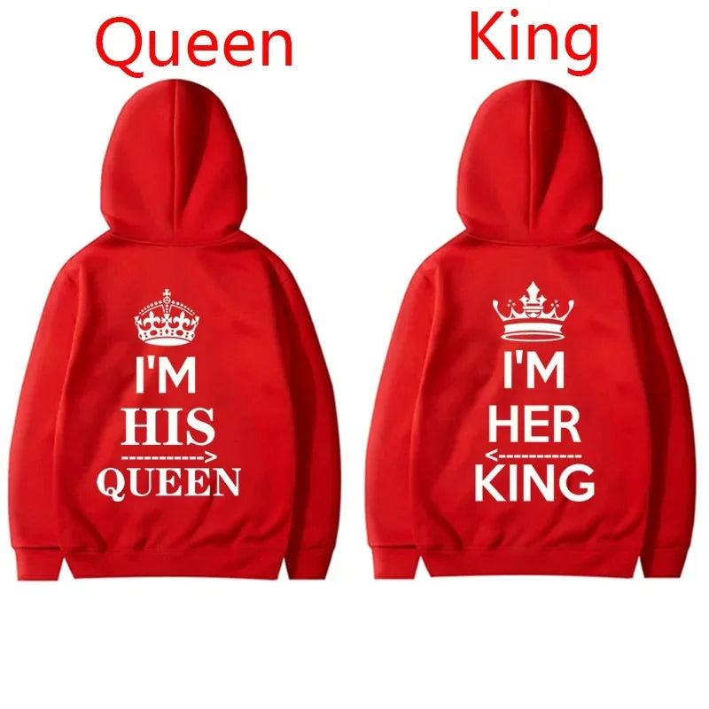 Black and White King Queen Hoodies