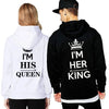 Black and White King Queen Hoodies