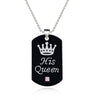 Black his queen her king necklace