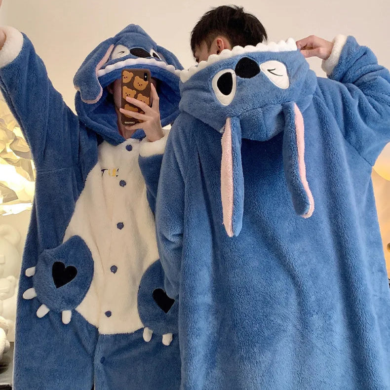 Blue Monster Couple Onesies