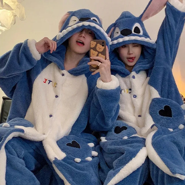 Blue Monster Couple Onesies