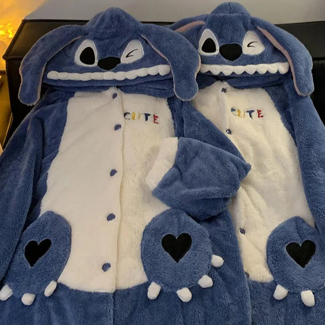 Blue Monster Couple Onesies