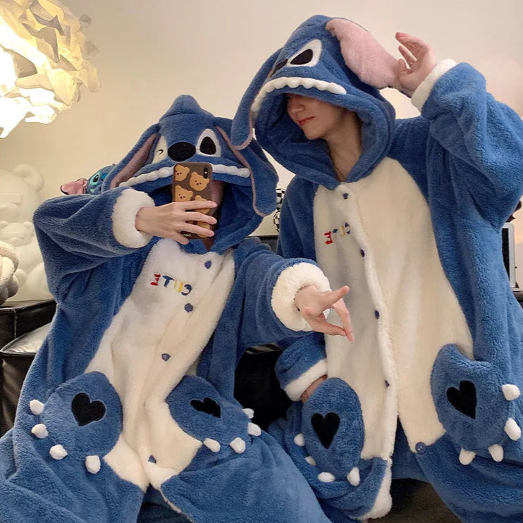 Blue Monster Couple Onesies