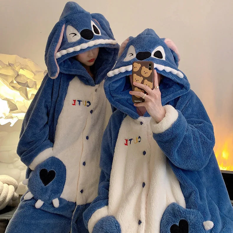 Blue Monster Couple Onesies