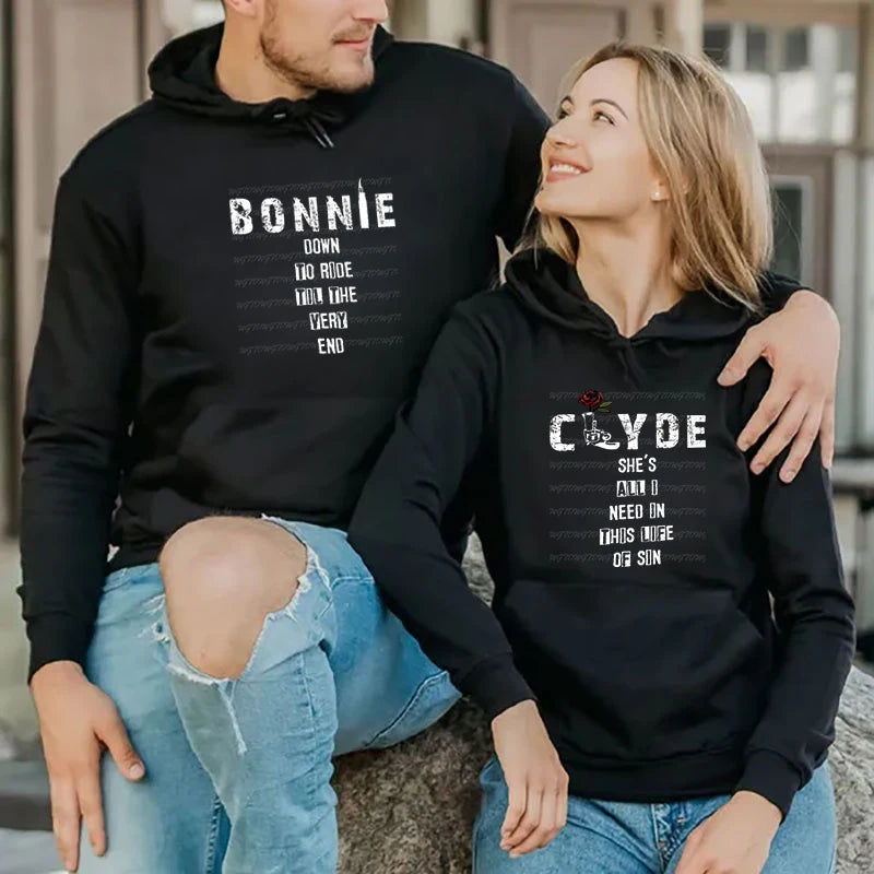 Bonnie and Clyde Hoodies for Couples