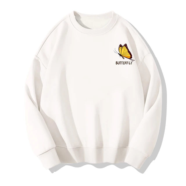 Butterfly Matching Sweatshirts for Couples | My Couple Goal White / Him / M