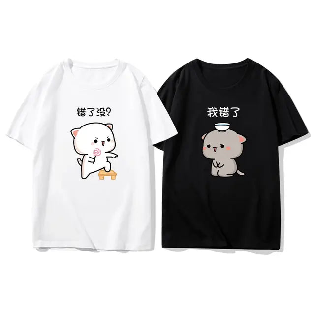 Cat Funny Couple T Shirts