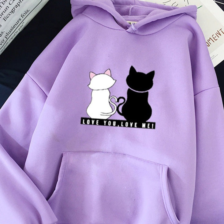 Cat couple hoodie