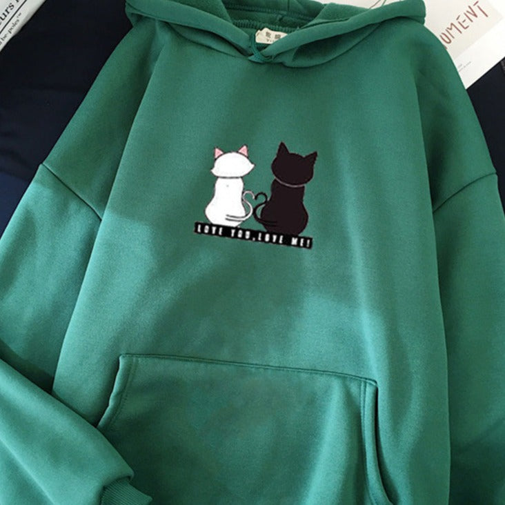 Cat couple hoodie