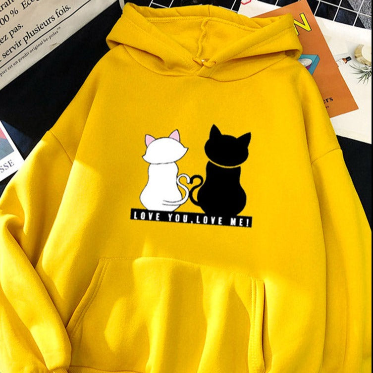 Cat couple hoodie