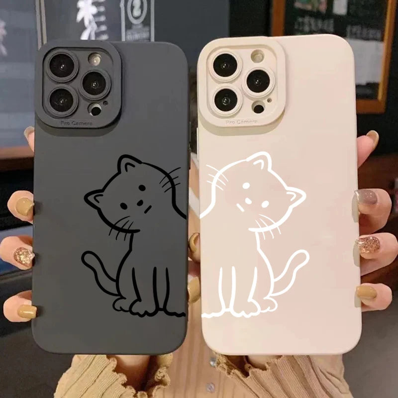 Cats Couple Silicone Phone Case