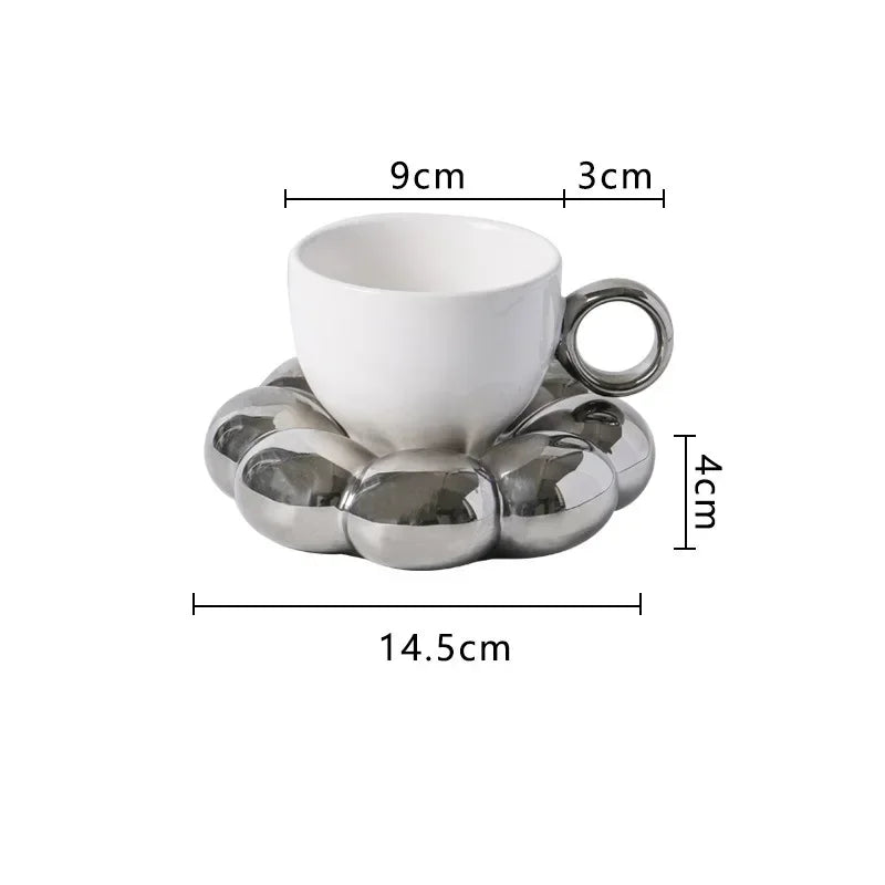 Ceramic Coffee Cup and Saucer Set