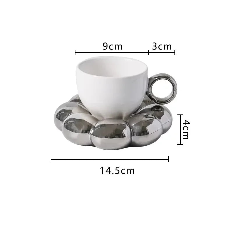 Ceramic Coffee Cup and Saucer Set