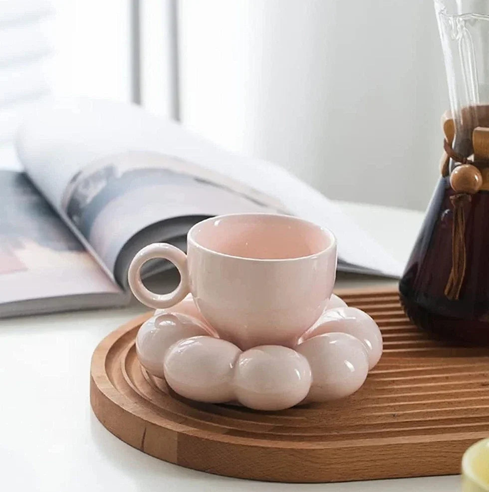 Ceramic Coffee Cup and Saucer Set