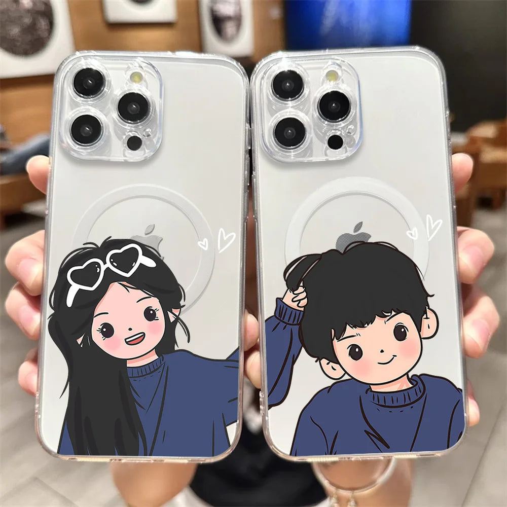 Clear Couple Phone Cases His Hers