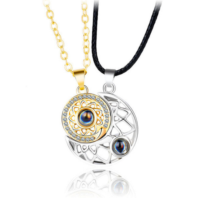 100 Languages I Love You Projection Couples Necklace