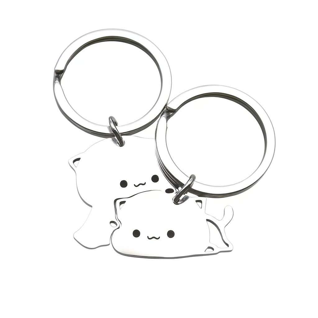 Couple Cat Keychain