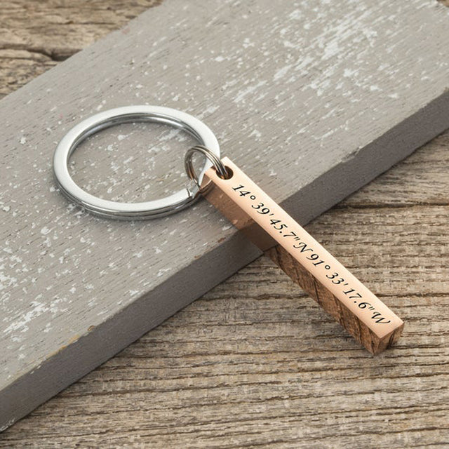 Couple Coordinates Keychain