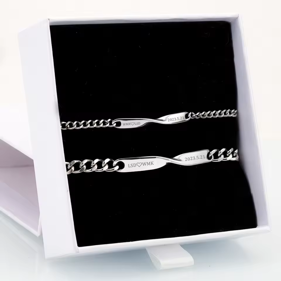 Couple Curb Bracelet