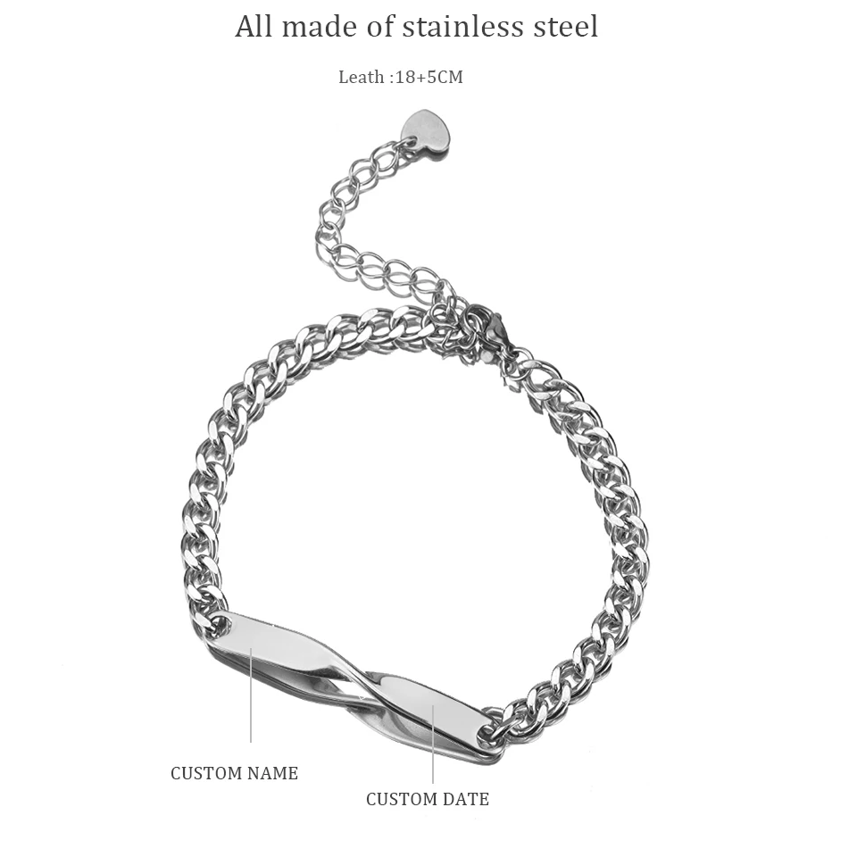 Couple Curb Bracelet