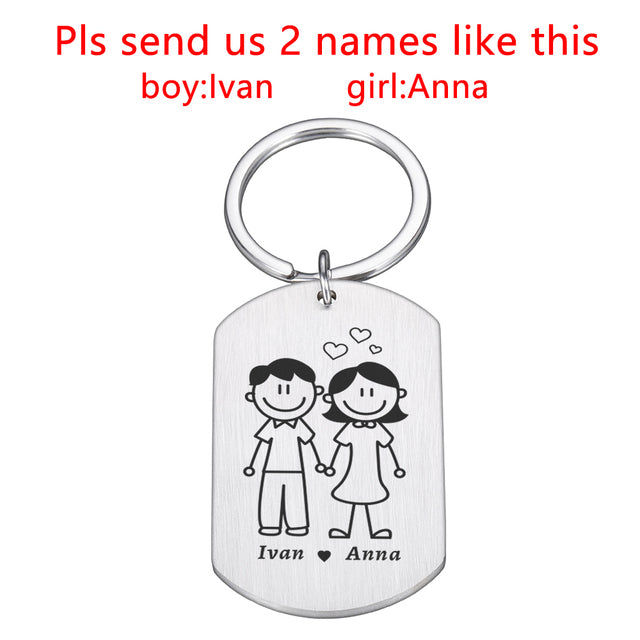 Couple Keychains with Names