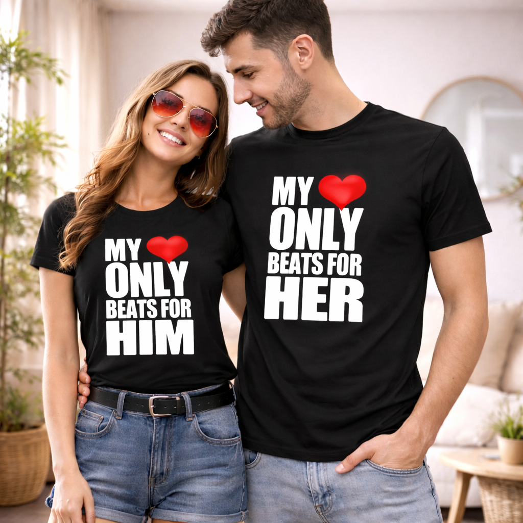 Couple T Shirt Love Heart