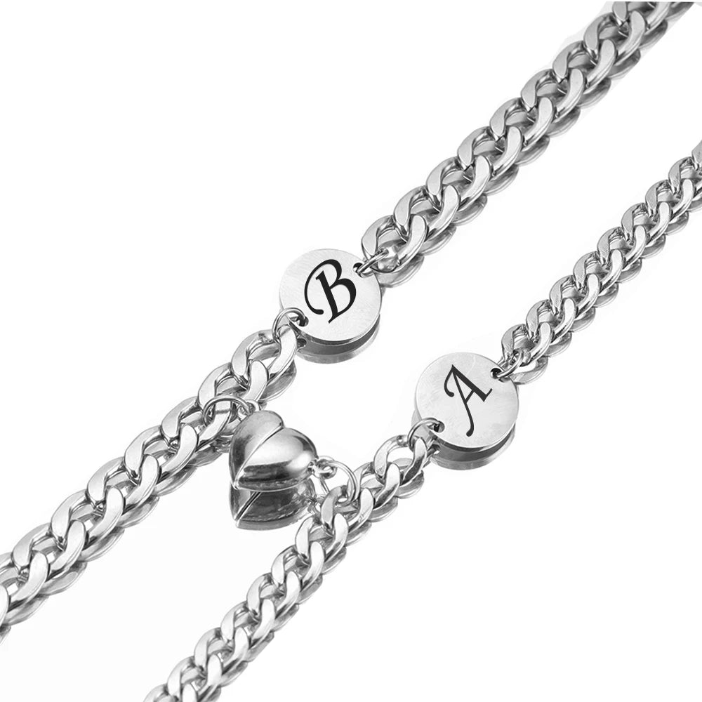 Couple Heart Magnet Bracelet