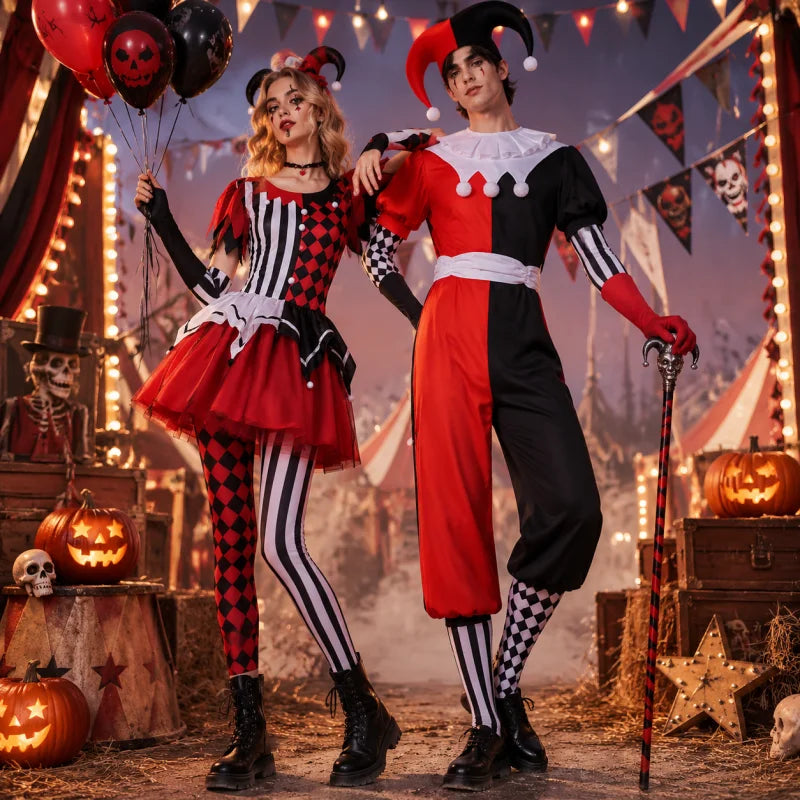 Couple Jester Halloween Costumes
