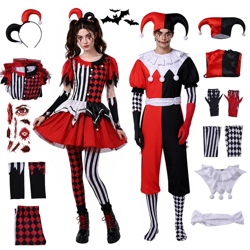 Couple Jester Halloween Costumes